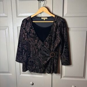 Y2K paisley blouse Size L